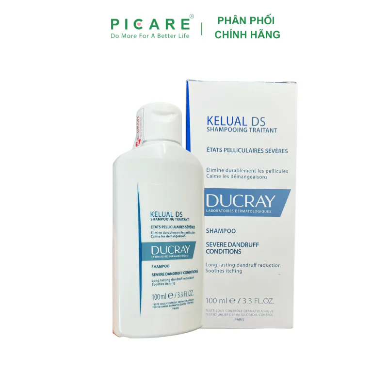 Dầu Gội Giúp Làm Sạch Gàu, Hỗ Trợ Ngừa Gàu Tái Phát Kèm Ngứa Da Dầu Ducray Kelual DS Shampoo 100ml
