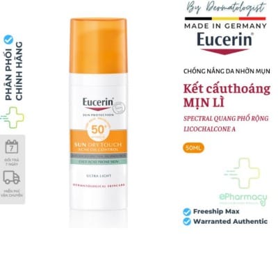 Kem Chống Nắng Eucerin Cho Da Dầu Mụn Eucerin Sun Gel-Cream Dry Touch Oil Control SPF50+ 50ml