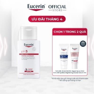 Sữa Rửa Mặt Dịu Nhẹ Cho Da Nhạy Cảm Eucerin pH5 Sensitive Skin Facial Cleanser 100ml
