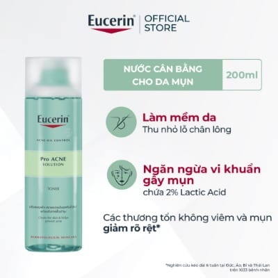 Nước cân bằng cho da nhờn mụn Eucerin Pro Acne Toner 200ml