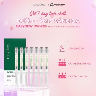 TINH CHẤT HUYẾT THANH DƯỠNG TRẮNG DA VÀ PHỤC HỒI DA EASYDEW DW-EGF MELATONING ONEDAY AMPOULE 1MLx7