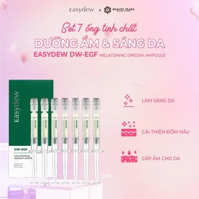 TINH CHẤT HUYẾT THANH DƯỠNG TRẮNG DA VÀ PHỤC HỒI DA EASYDEW DW-EGF MELATONING ONEDAY AMPOULE 1MLx7
