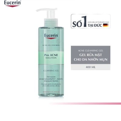 Eucerin Gel Rửa Mặt Cho Da Nhờn Mụn ProAcne Solution Cleansing Gel 400ml