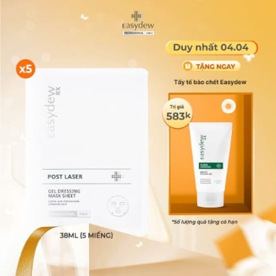 Mặt Nạ Phục Hồi, Giảm Kích Ứng Easydew Rx Post Laser Gel Dessing Mask Sheet Hộp 5 miếng