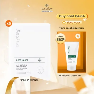 Mặt Nạ Phục Hồi, Giảm Kích Ứng Easydew Rx Post Laser Gel Dessing Mask Sheet Hộp 5 miếng