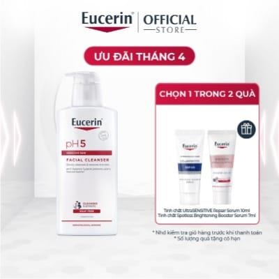 Sữa rửa mặt không gây kích ứng cho da nhạy cảm Eucerin pH5 Facial Cleanser 400ml